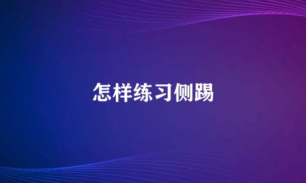 怎样练习侧踢
