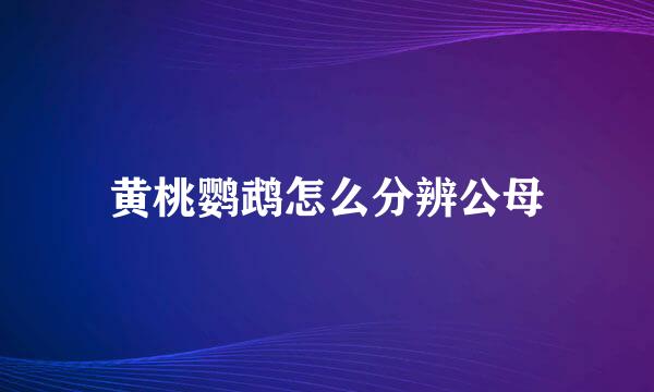 黄桃鹦鹉怎么分辨公母