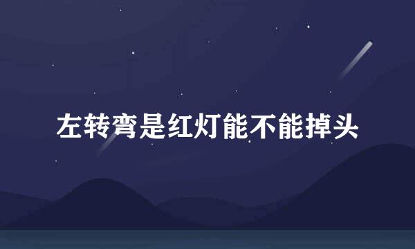 左转弯是红灯能不能掉头