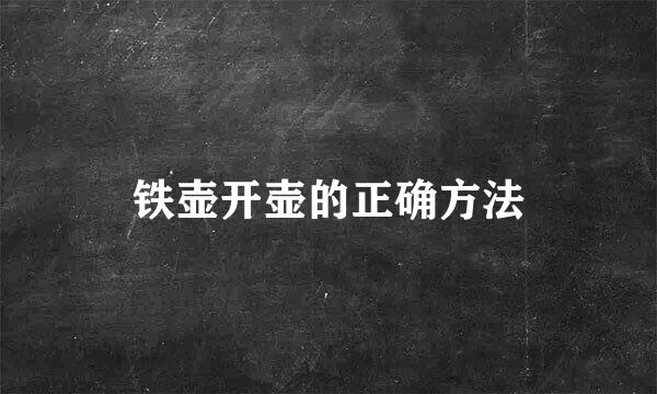 铁壶开壶的正确方法