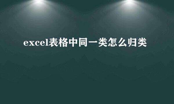 excel表格中同一类怎么归类