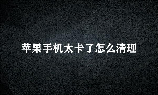苹果手机太卡了怎么清理