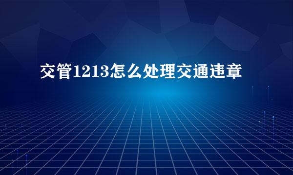 交管1213怎么处理交通违章