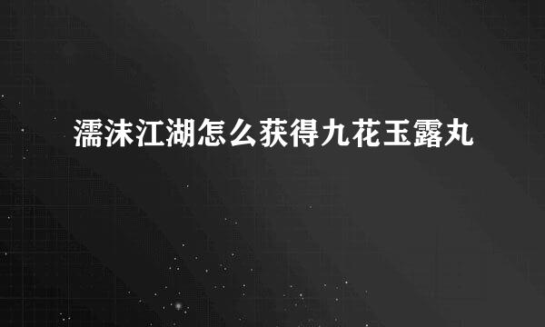 濡沫江湖怎么获得九花玉露丸