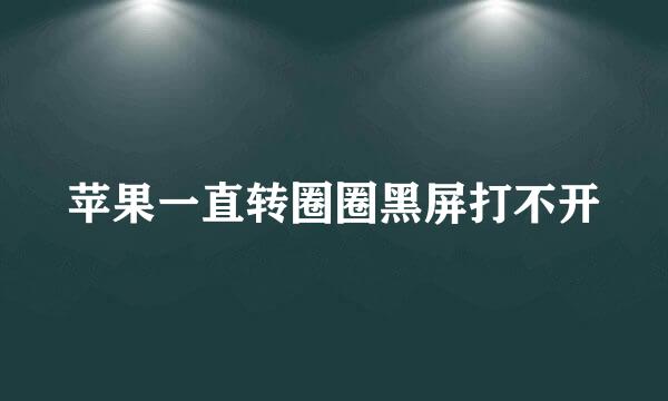 苹果一直转圈圈黑屏打不开