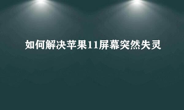 如何解决苹果11屏幕突然失灵