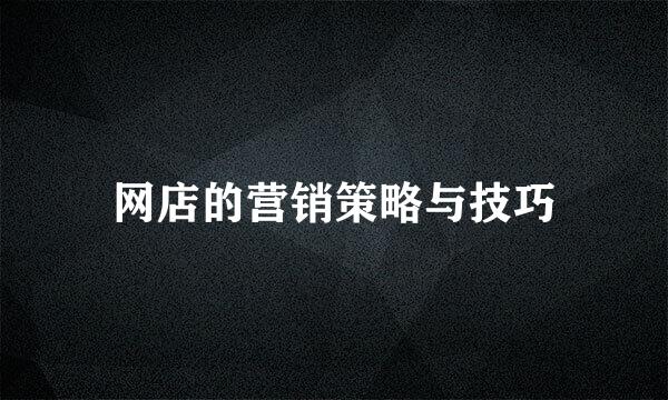 网店的营销策略与技巧