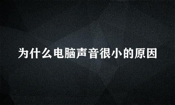 为什么电脑声音很小的原因