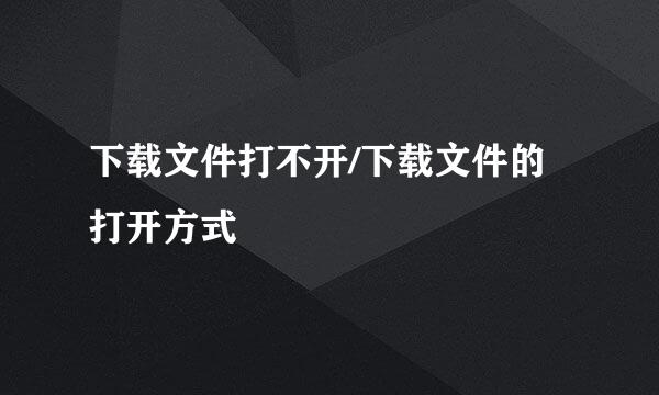 下载文件打不开/下载文件的打开方式