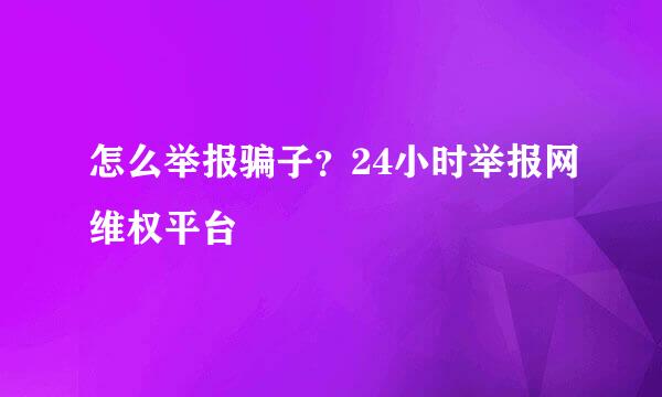 怎么举报骗子？24小时举报网维权平台