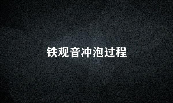 铁观音冲泡过程