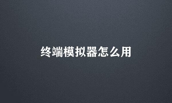 终端模拟器怎么用