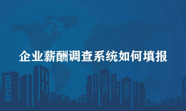 企业薪酬调查系统如何填报