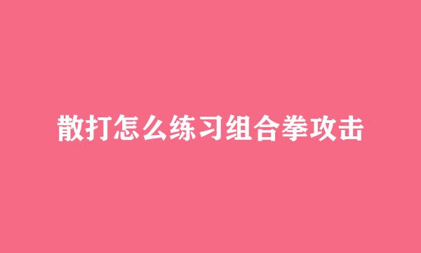 散打怎么练习组合拳攻击