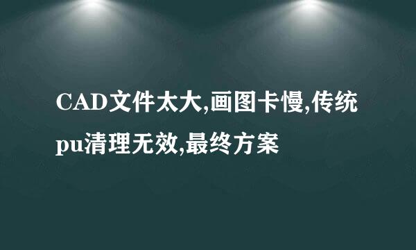 CAD文件太大,画图卡慢,传统pu清理无效,最终方案