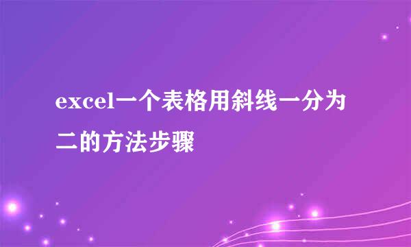 excel一个表格用斜线一分为二的方法步骤