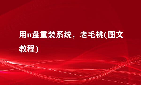 用u盘重装系统，老毛桃(图文教程)