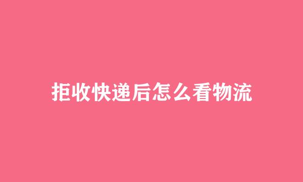 拒收快递后怎么看物流
