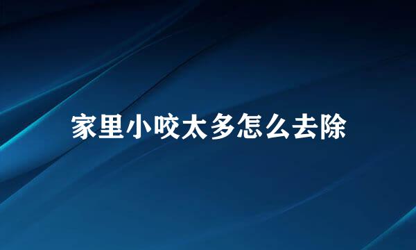 家里小咬太多怎么去除