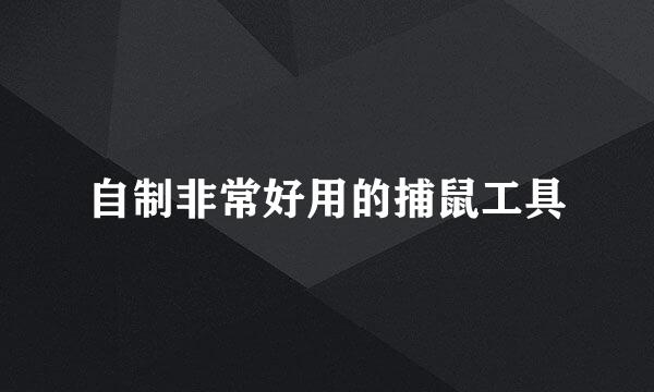 自制非常好用的捕鼠工具