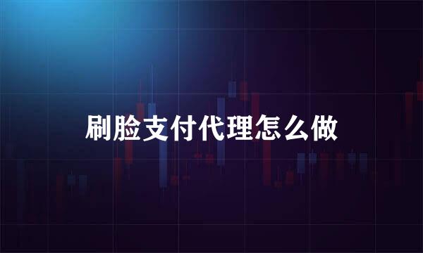刷脸支付代理怎么做