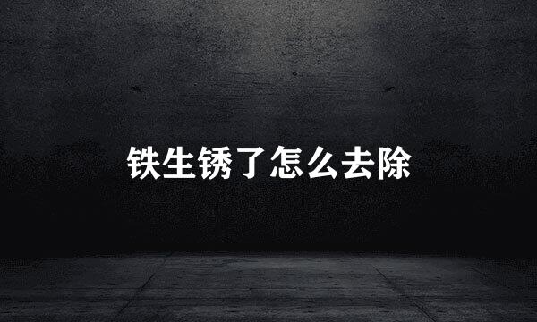 铁生锈了怎么去除