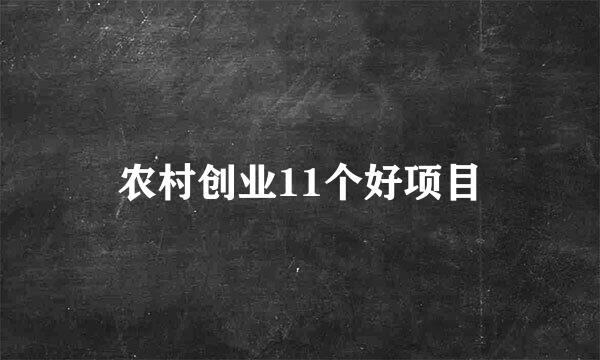 农村创业11个好项目