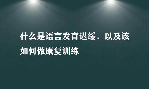 什么是语言发育迟缓，以及该如何做康复训练