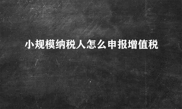 小规模纳税人怎么申报增值税