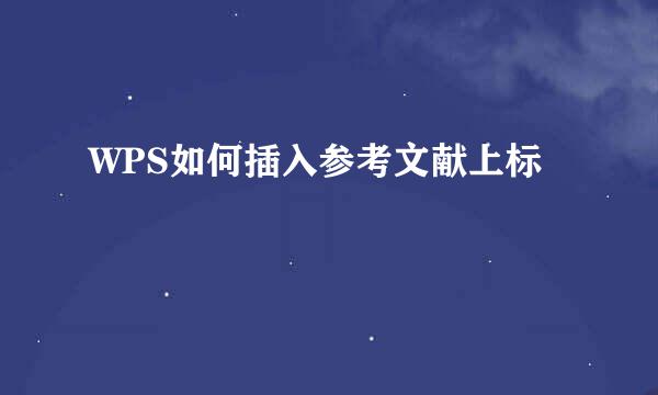 WPS如何插入参考文献上标