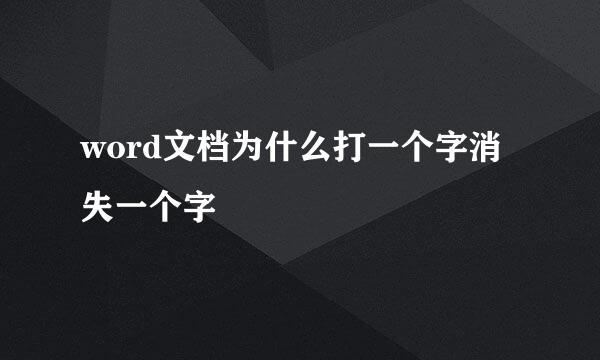 word文档为什么打一个字消失一个字