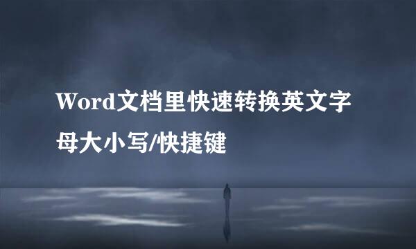 Word文档里快速转换英文字母大小写/快捷键