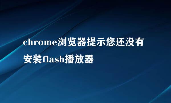 chrome浏览器提示您还没有安装flash播放器