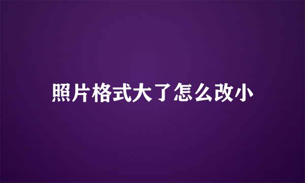 照片格式大了怎么改小