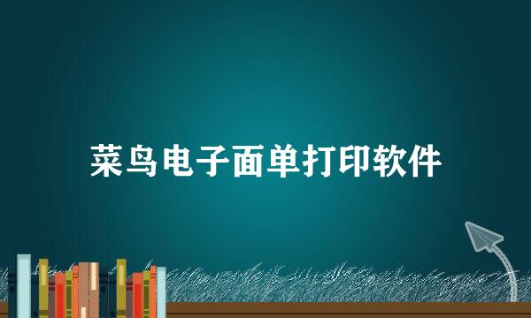 菜鸟电子面单打印软件