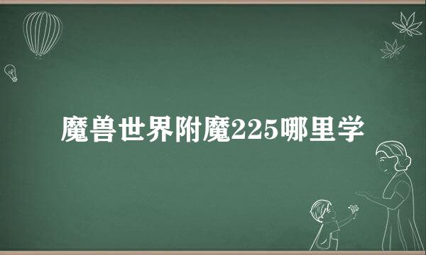 魔兽世界附魔225哪里学