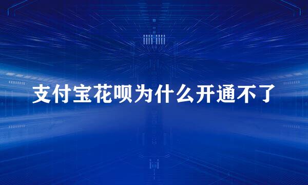 支付宝花呗为什么开通不了