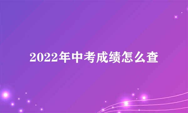 2022年中考成绩怎么查