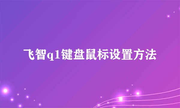 飞智q1键盘鼠标设置方法