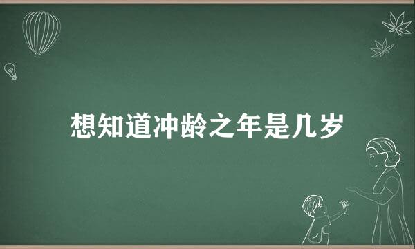 想知道冲龄之年是几岁