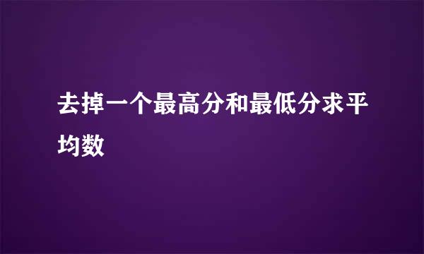 去掉一个最高分和最低分求平均数