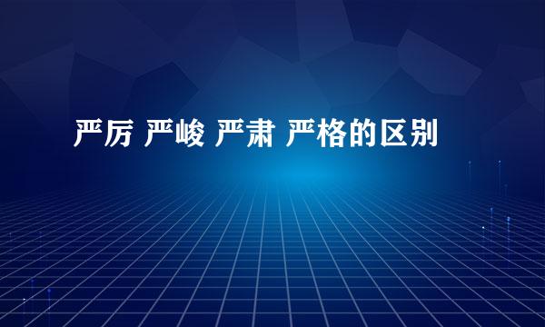 严厉 严峻 严肃 严格的区别