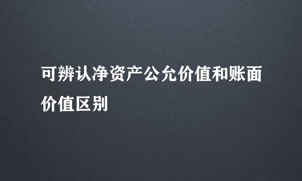 可辨认净资产公允价值和账面价值区别