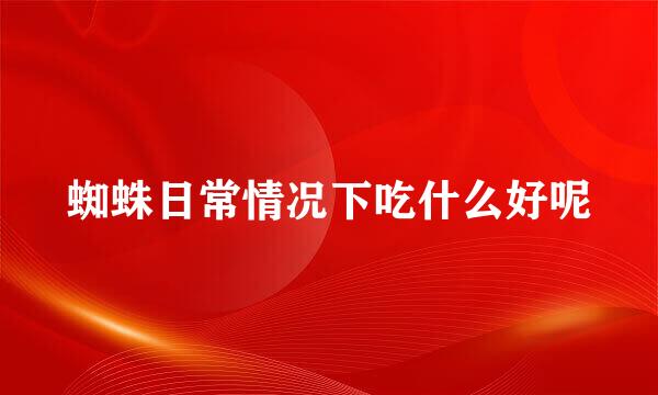 蜘蛛日常情况下吃什么好呢