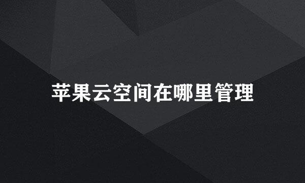 苹果云空间在哪里管理