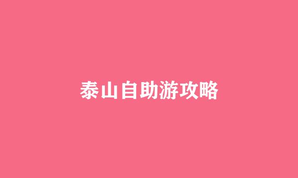泰山自助游攻略