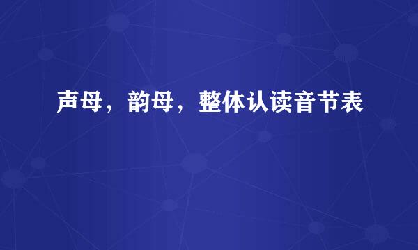 声母，韵母，整体认读音节表