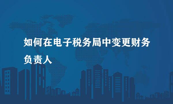 如何在电子税务局中变更财务负责人