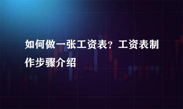 如何做一张工资表？工资表制作步骤介绍