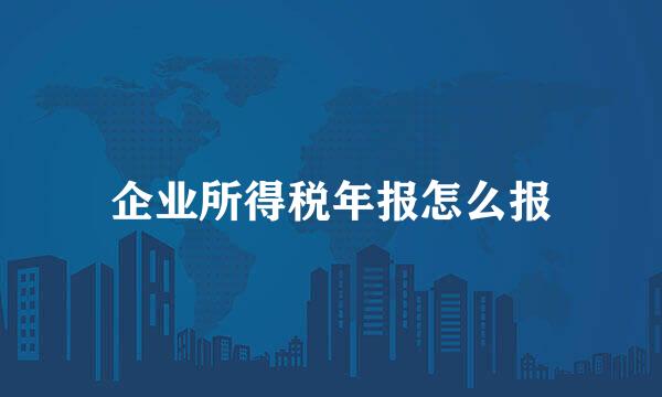 企业所得税年报怎么报